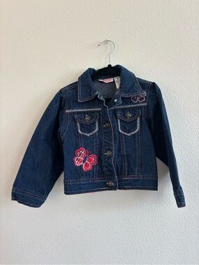 vintage young hearts embroidered denim jacket size 4T